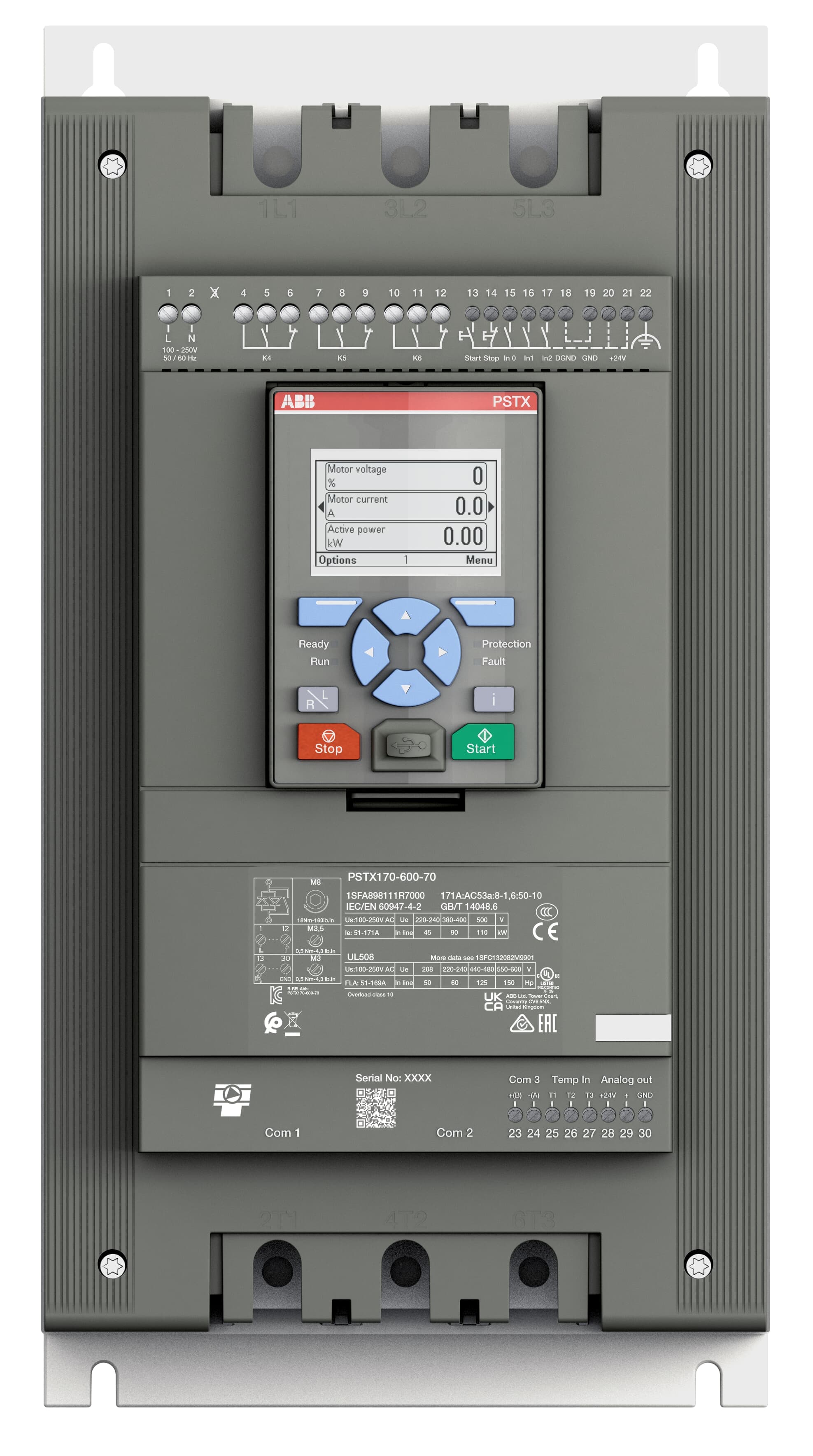 PSTX170-600-70D Demo - Main Circuit 208 ... 600 V AC