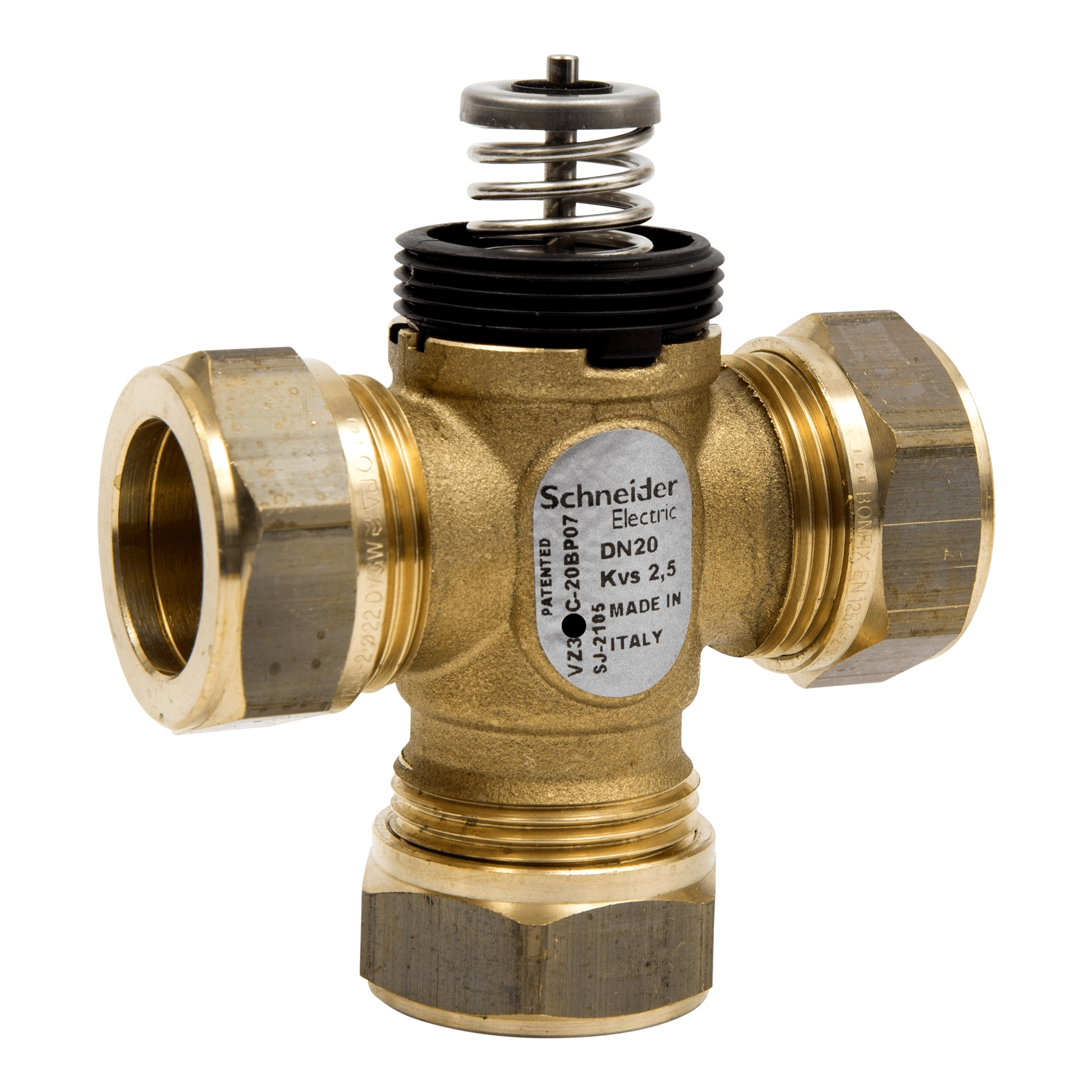 صمّام مناطق، 20mm، 3-Way، كبس، نحاسي، 2.5kvs