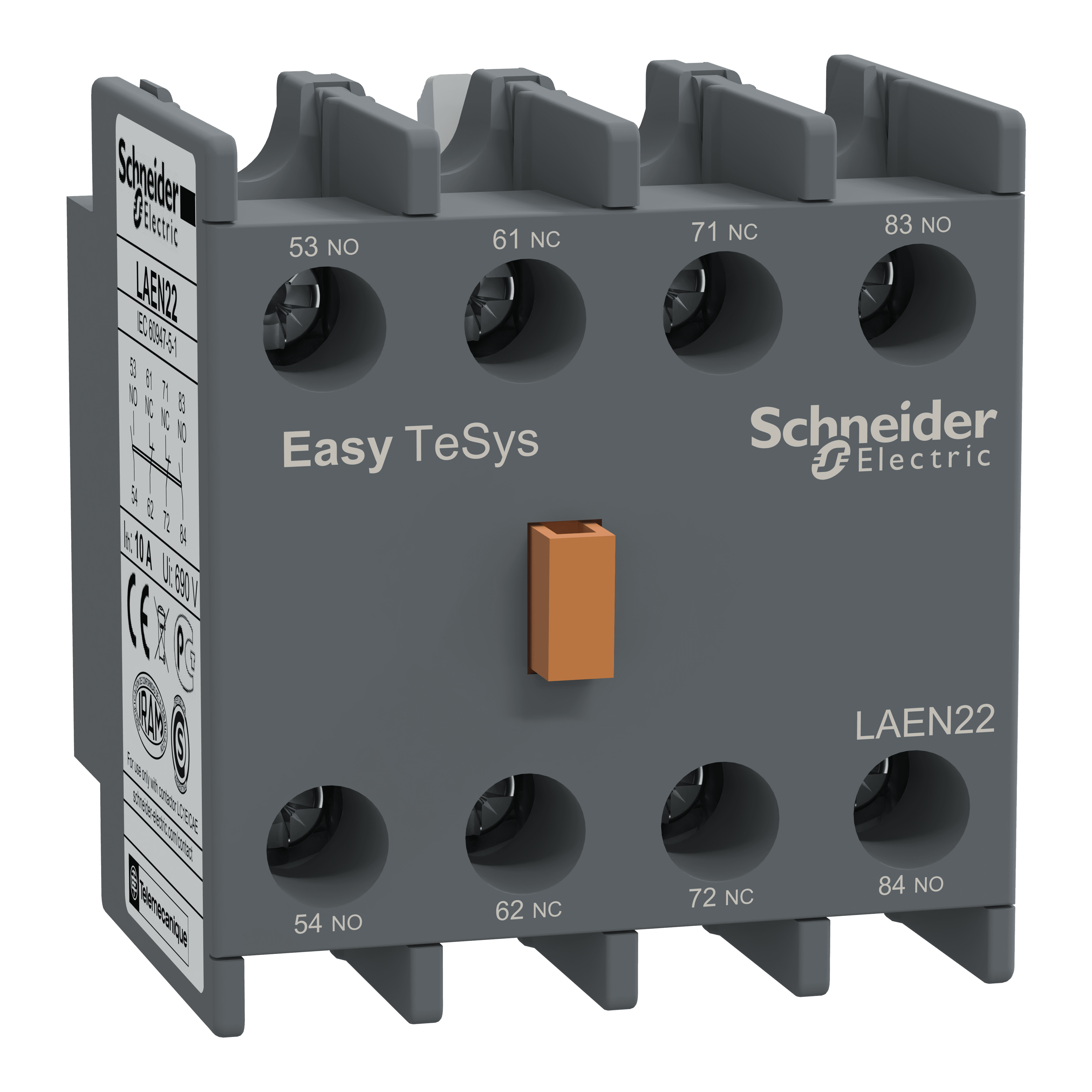 Auxiliary contact block,Easy TeSys Control,2NO+2NC,for LC1E/CAE