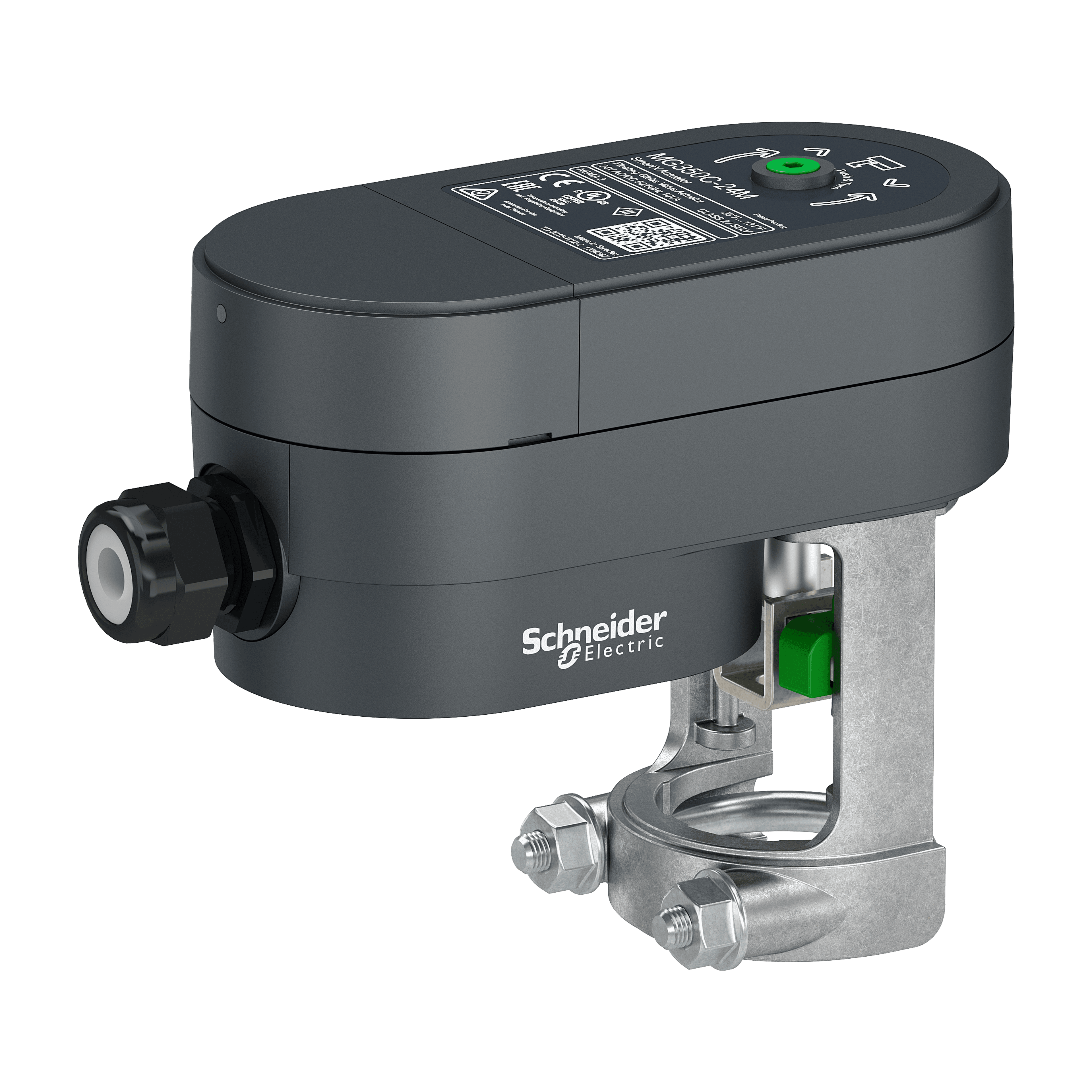 مشغّل حركة صمّام سدادي SpaceLogic MG350C، تعديلي، 0V إلى 10VDC، 24VAC/DC، 350N، IP53، لـ VG210R/VG310R