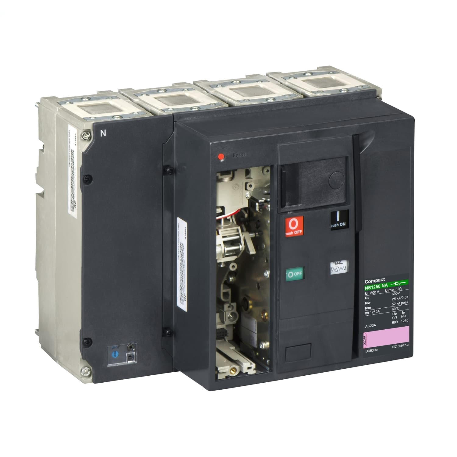 Basic Switch Disconnector, ComPacT NS1250NA, Fixed, Electrically Operated, 1250A, 690VAC 50/60Hz