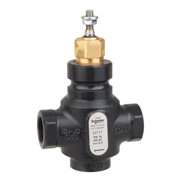 Venta V211T Globe Valve, 2-Way, PN16, Rp 3/4 Internal thread, DN20, 6.3 Kvs, Nodular Iron, Brass Plug, Stem Up Closed.