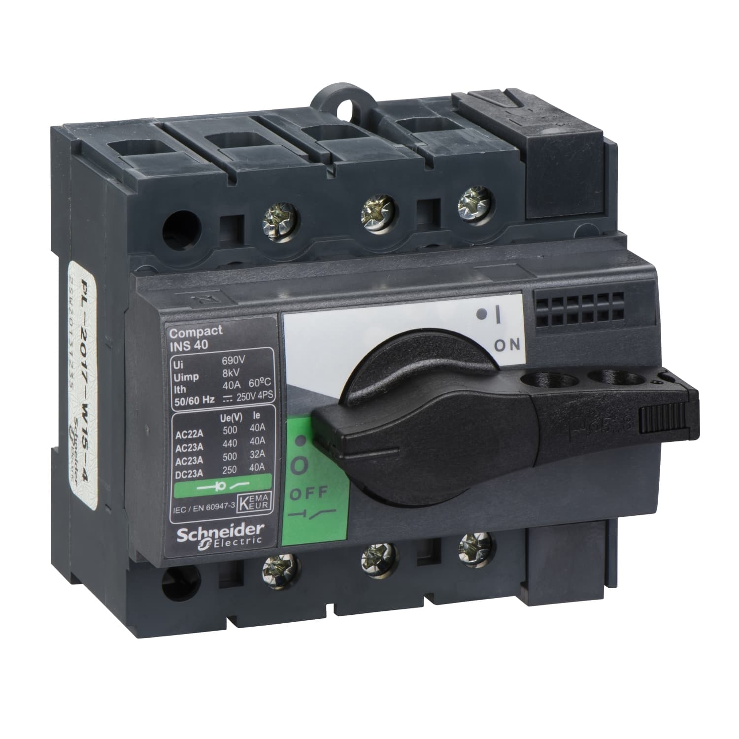 Switch Disconnector, Compact INS, Standard Version with Black Rotary Handle