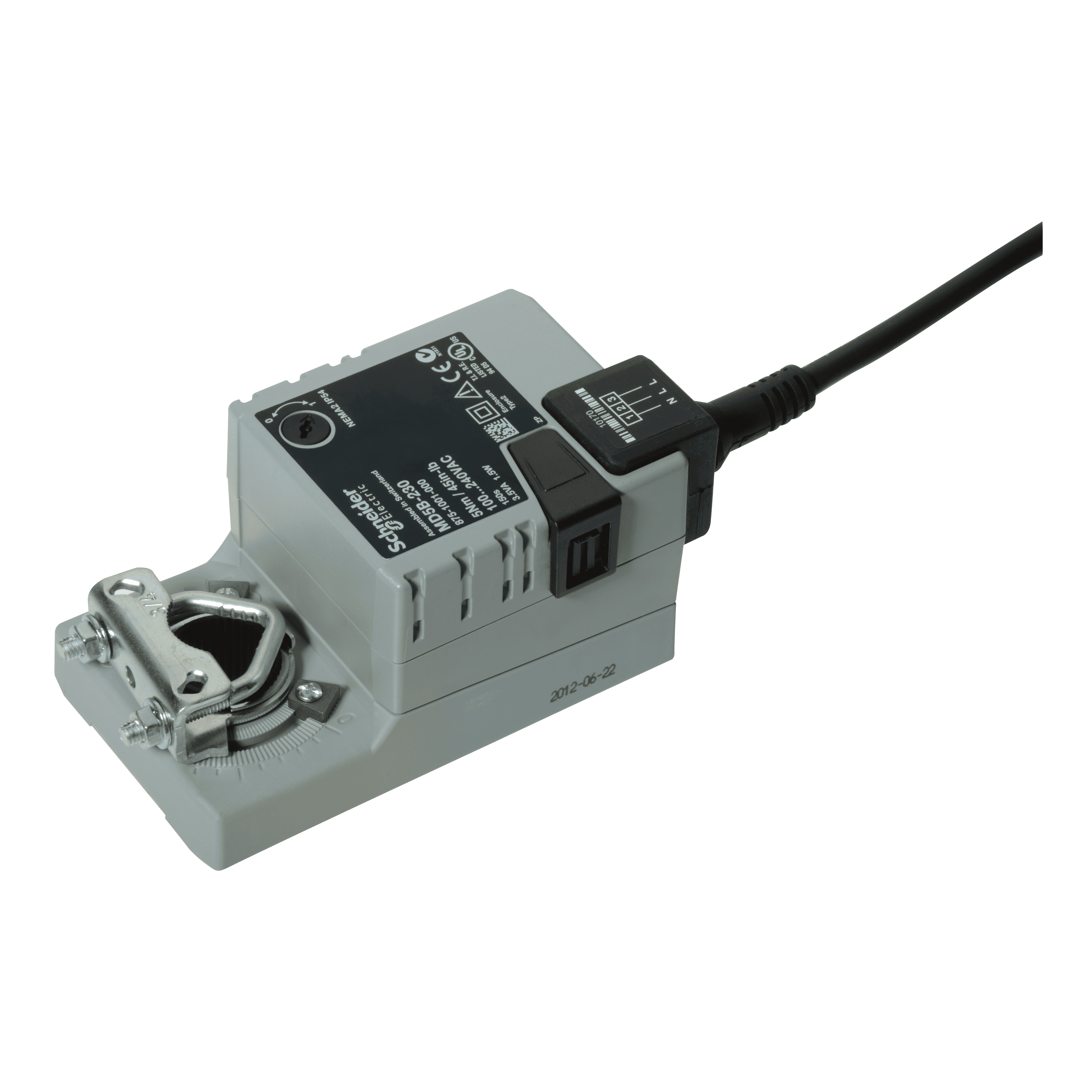 Electric Actuator, 2 Position, Non-Spring Return, 230Vac, 1m Leads, 5Nm, IP54, Optional SPDT Accessory