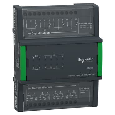 وحدة توسعة SpaceLogic Central I/O، مداخل شامل 8، مخارج رقمي 4