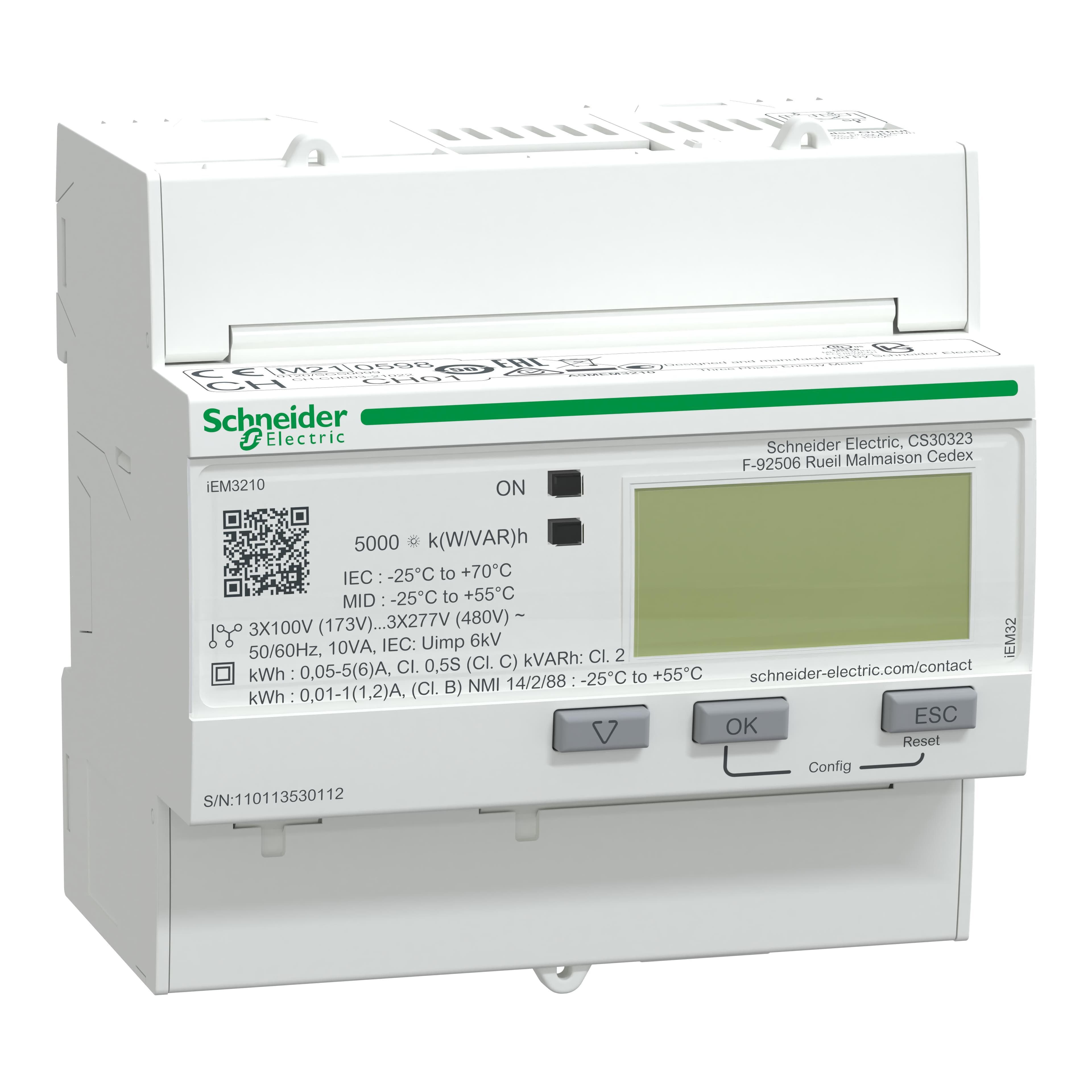 TRIPHASE KWH METER CT PULSE MID