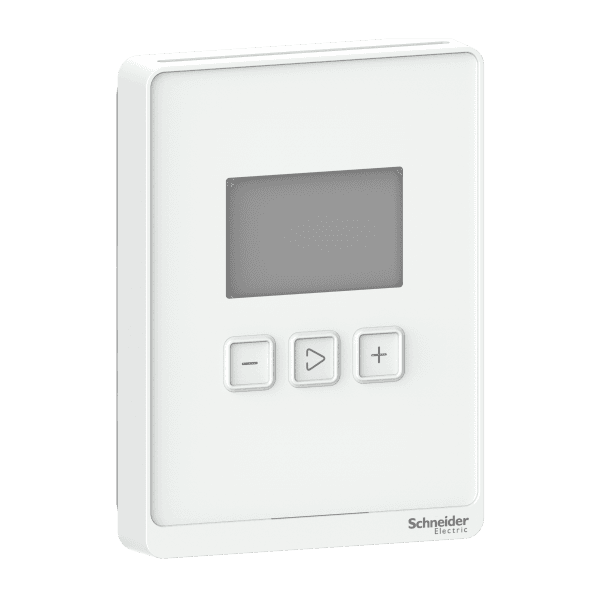 Sensor, SpaceLogic SLP Series, room, CO2, temperature, segmented LCD, BACnet MSTP/Modbus outputs, optimum white housing