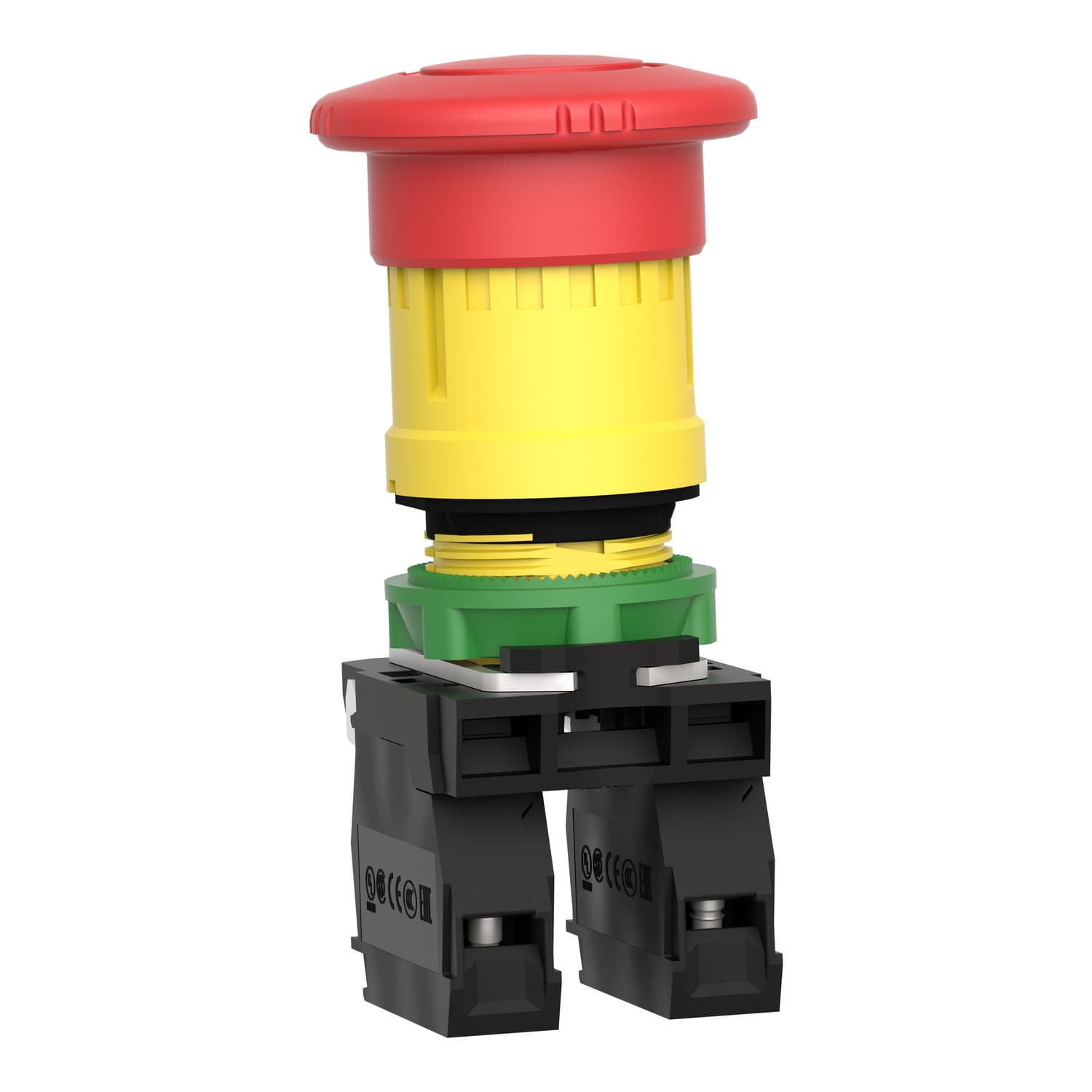 Emergency stop, 1NO+1NC, plastic,