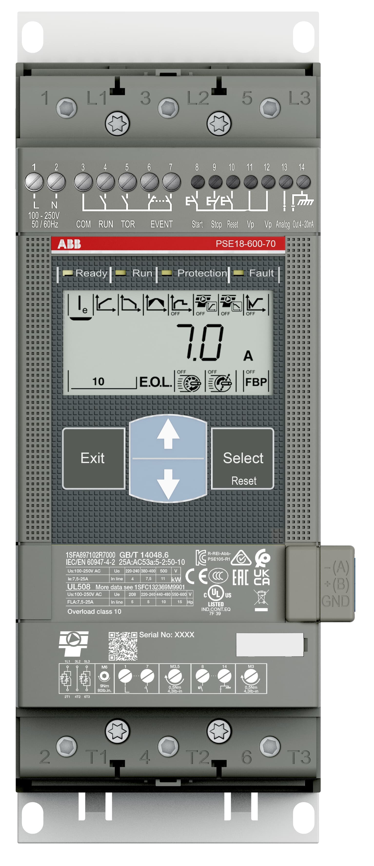PSE-600-70 Softstarter - - 208 600 V AC