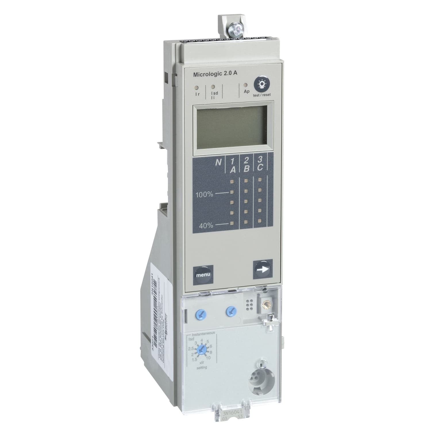 وحدة تحكّم MicroLogic 2.0A، ComPact NS630b/NS1600، ثابت، حمايات أساسي (LI)، ammeter