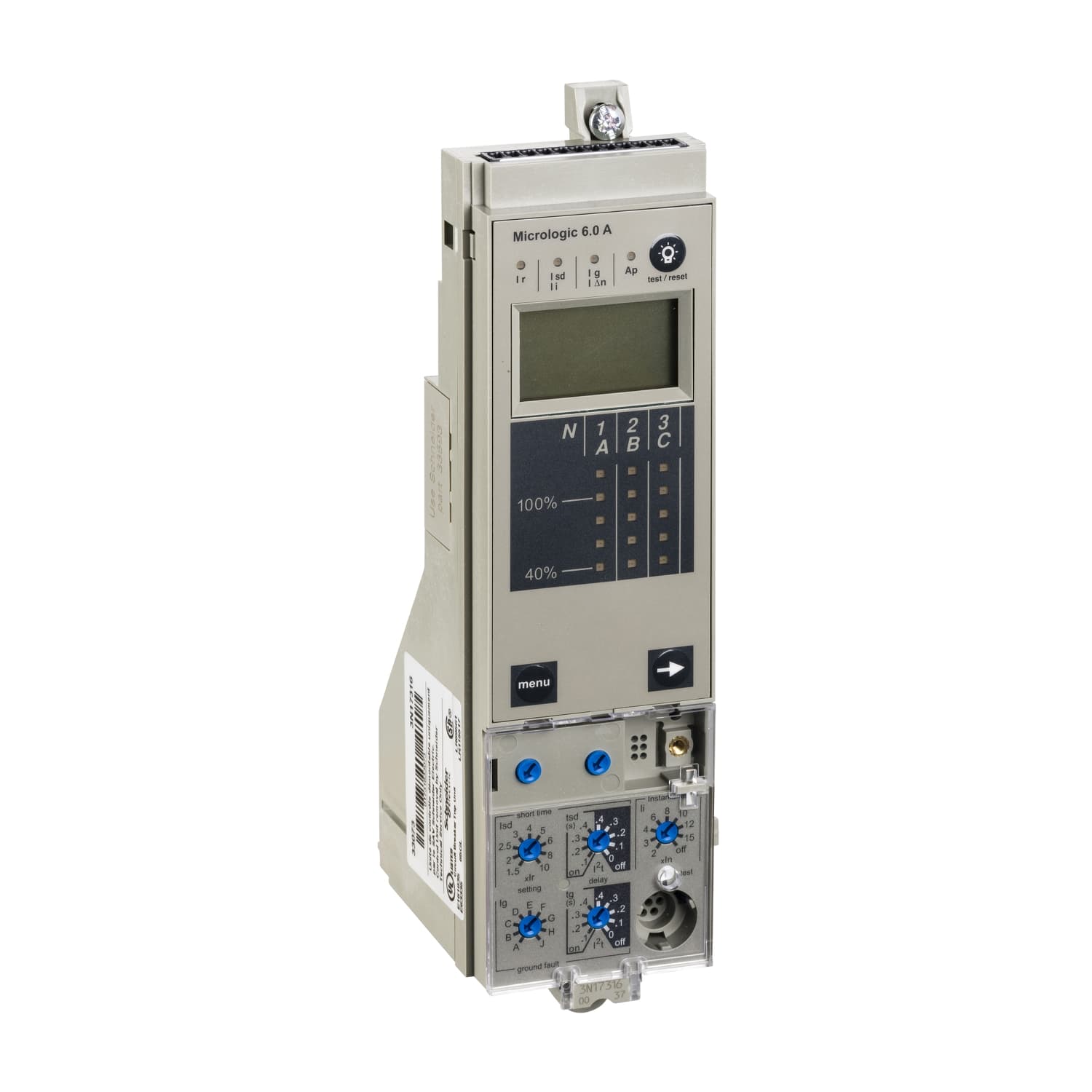 وحدة تحكّم MicroLogic 6.0A، ComPact NS630b/NS1600، ثابت، selective وحمايات عطل أرضي (LSIG)، ammeter