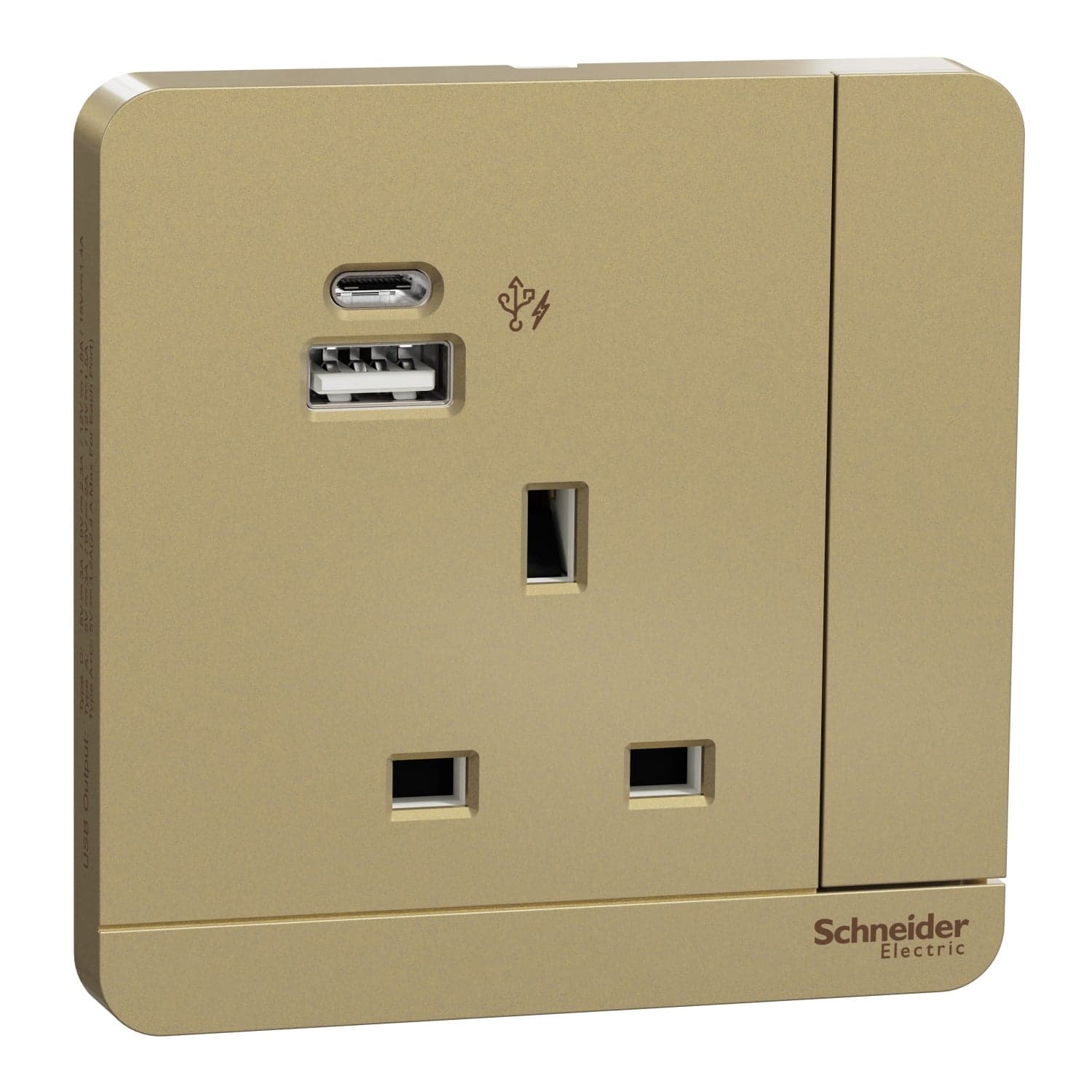 13A 1G DP Sw Socket w 2USB, A+C, 21W, WG