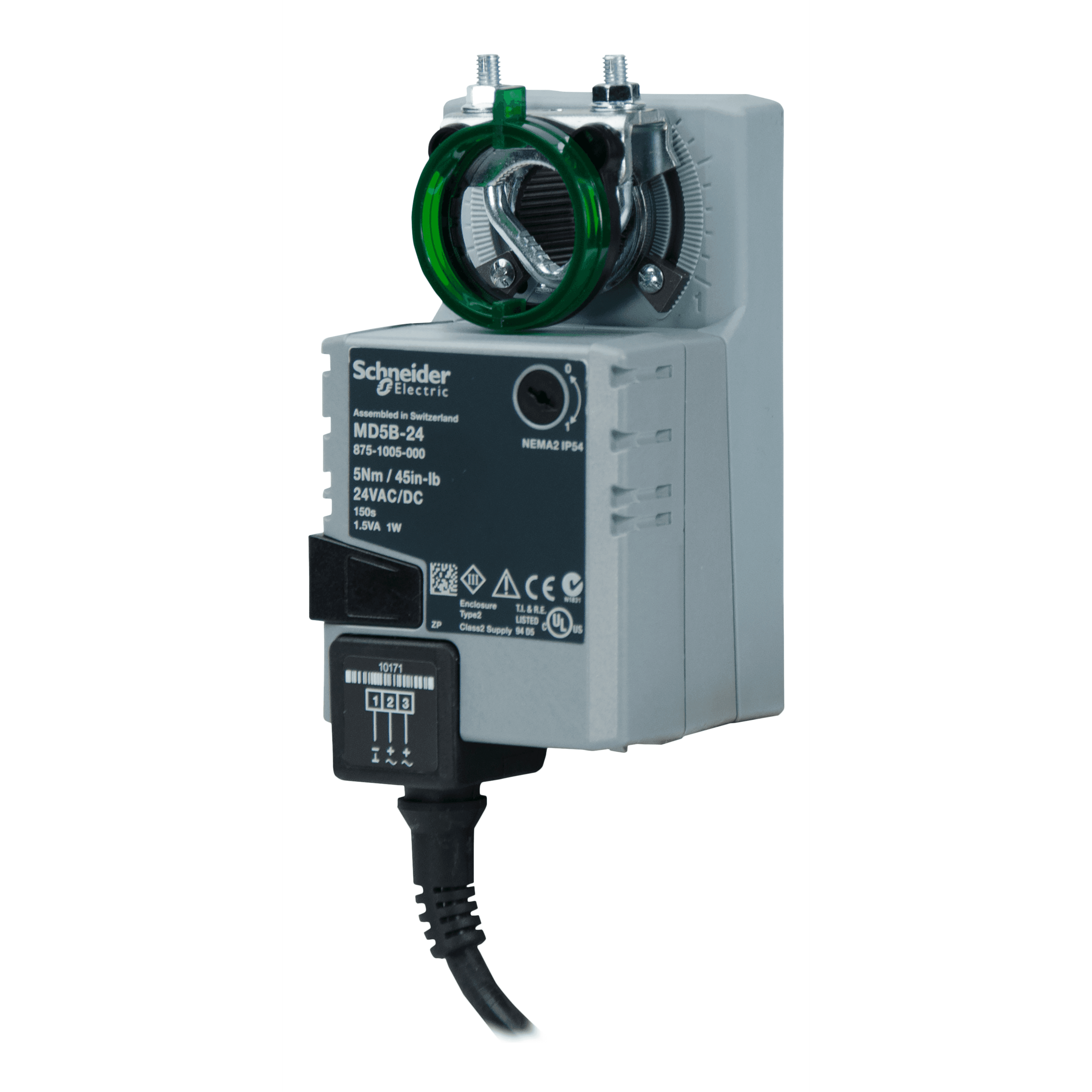 MD5B Electric Damper Actuator, 2-Position, Non-Spring Return, 24Vac/dc, 1m cable, 5Nm, IP54