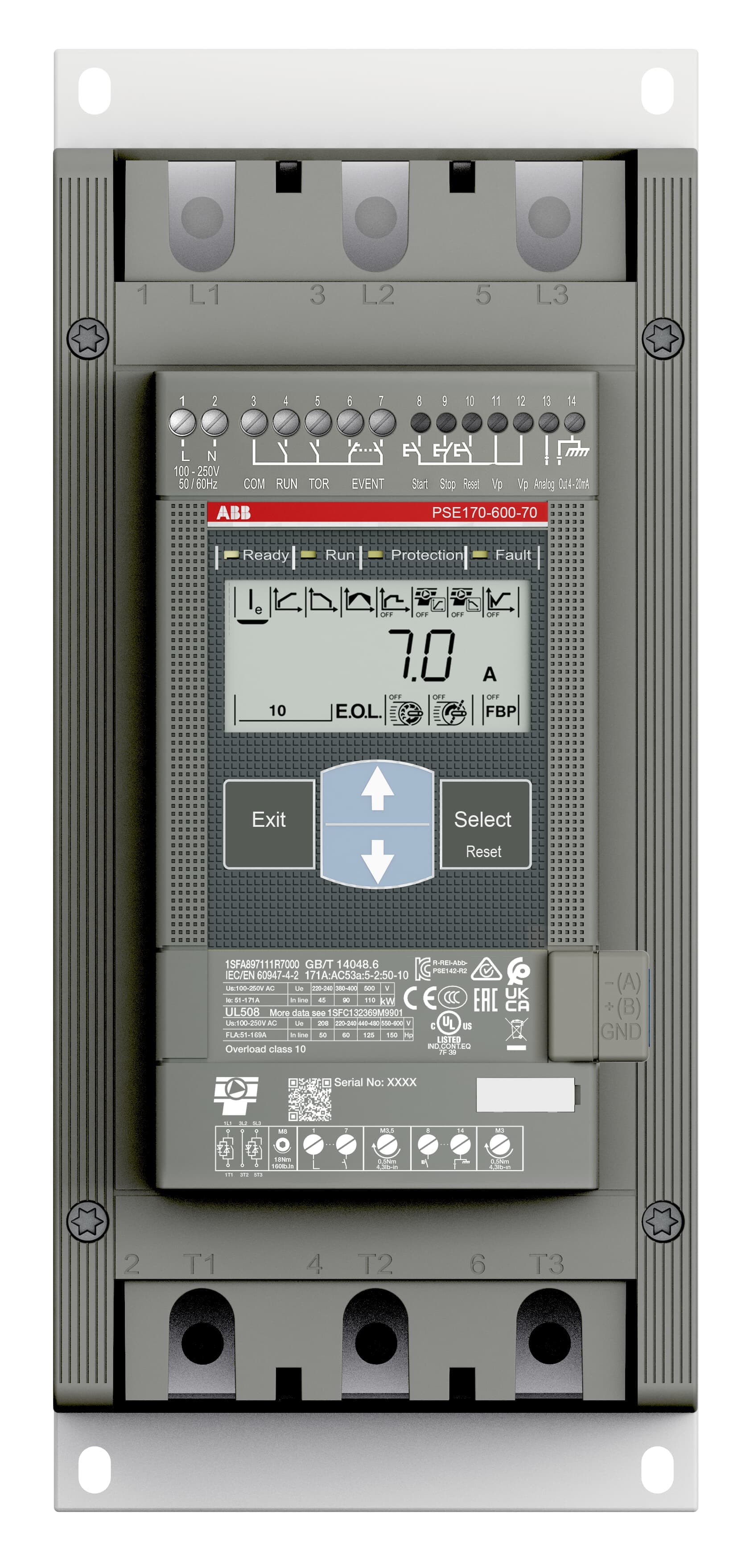 PSE170-600-70 Softstarter - 171 A - 208 600 V AC