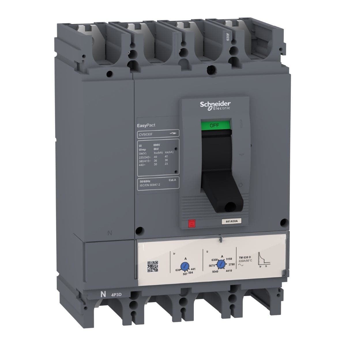 قاطع دائرة، EasyPact CVS، CVS400F، TMD، 4p/4d