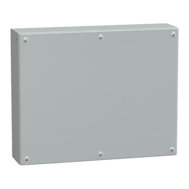 Metal industrial box plain door H400xW500xD120 IP66 IK10 RAL 7035