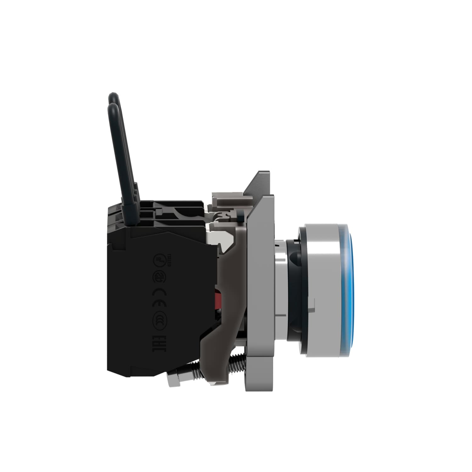 معدني PUSH-TO-TEST مصباح إشارة 24V أزرق
