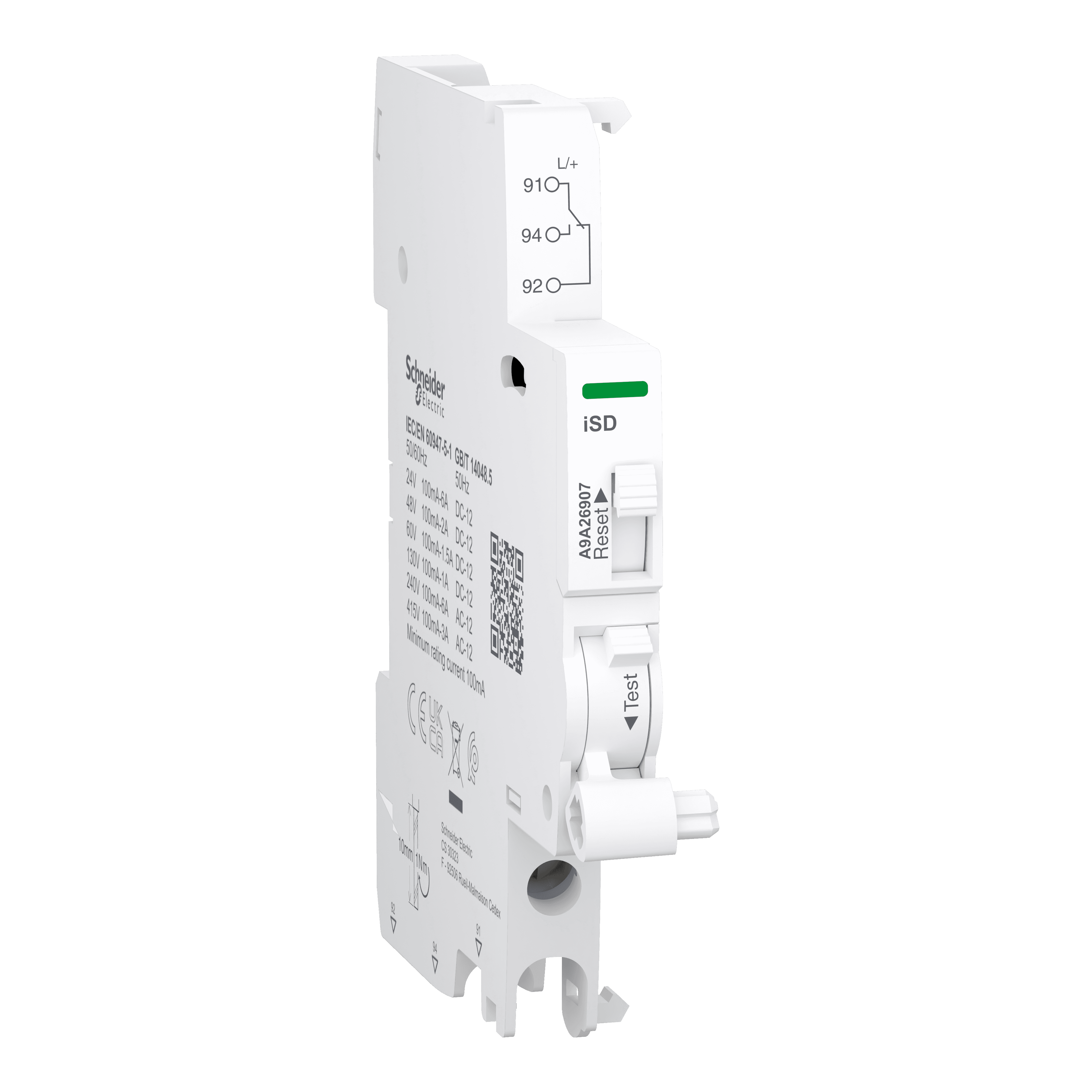 Acti9 A9A iSD bottom wiring 0.1-6A aux