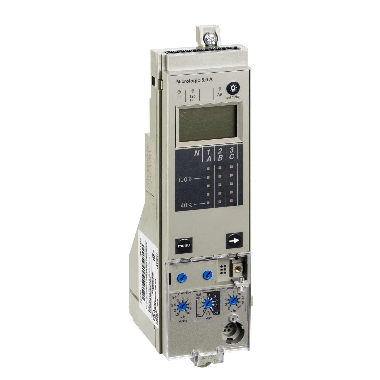 وحدة تحكّم MicroLogic 5.0A، ComPacT NS630b/NS1600، قابل للسحب، selective حمايات (LSI)، ammeter