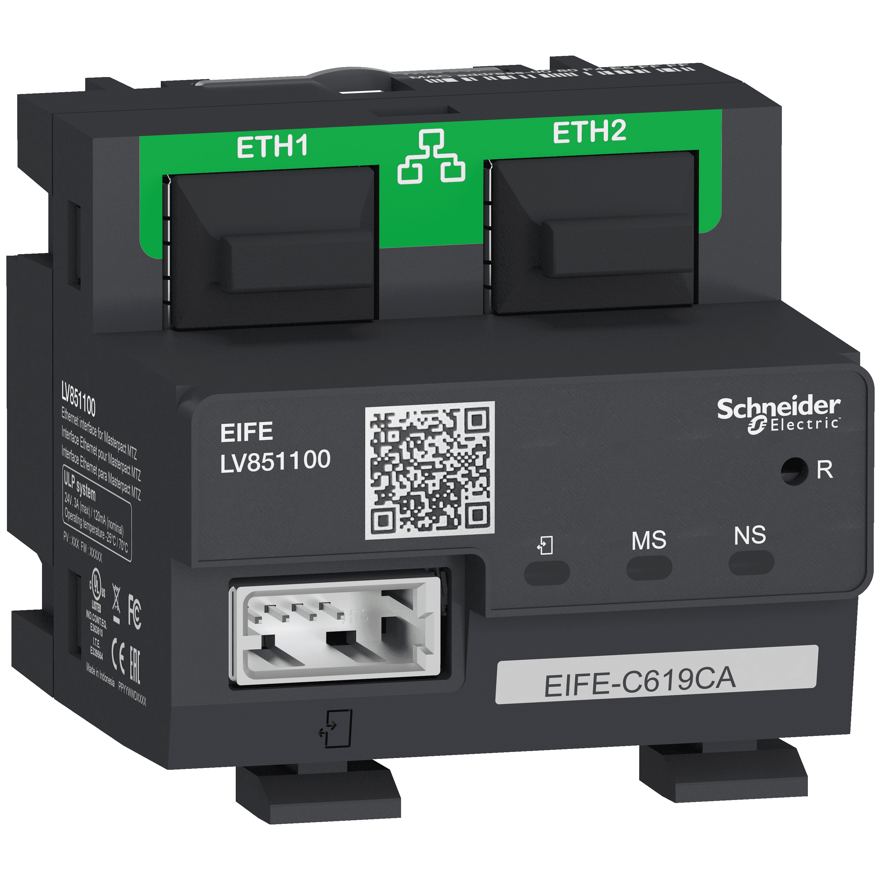Embedded Ethernet واجهة EIFE، MasterPact MTZ1 قابل للسحب