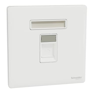 1G Tel Skt، w/shu Wallplate، PW