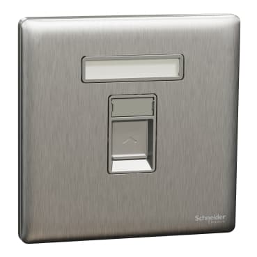 1G Tel Skt، w/shu Wallplate، SS