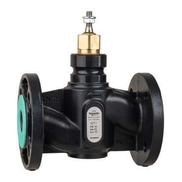 Venta V211 Globe Valve, 2-Way, PN16, Flanged, DN25, 10 kvs, Nodular Iron Body and Seat, Brass Plug, Stem Up Closed.