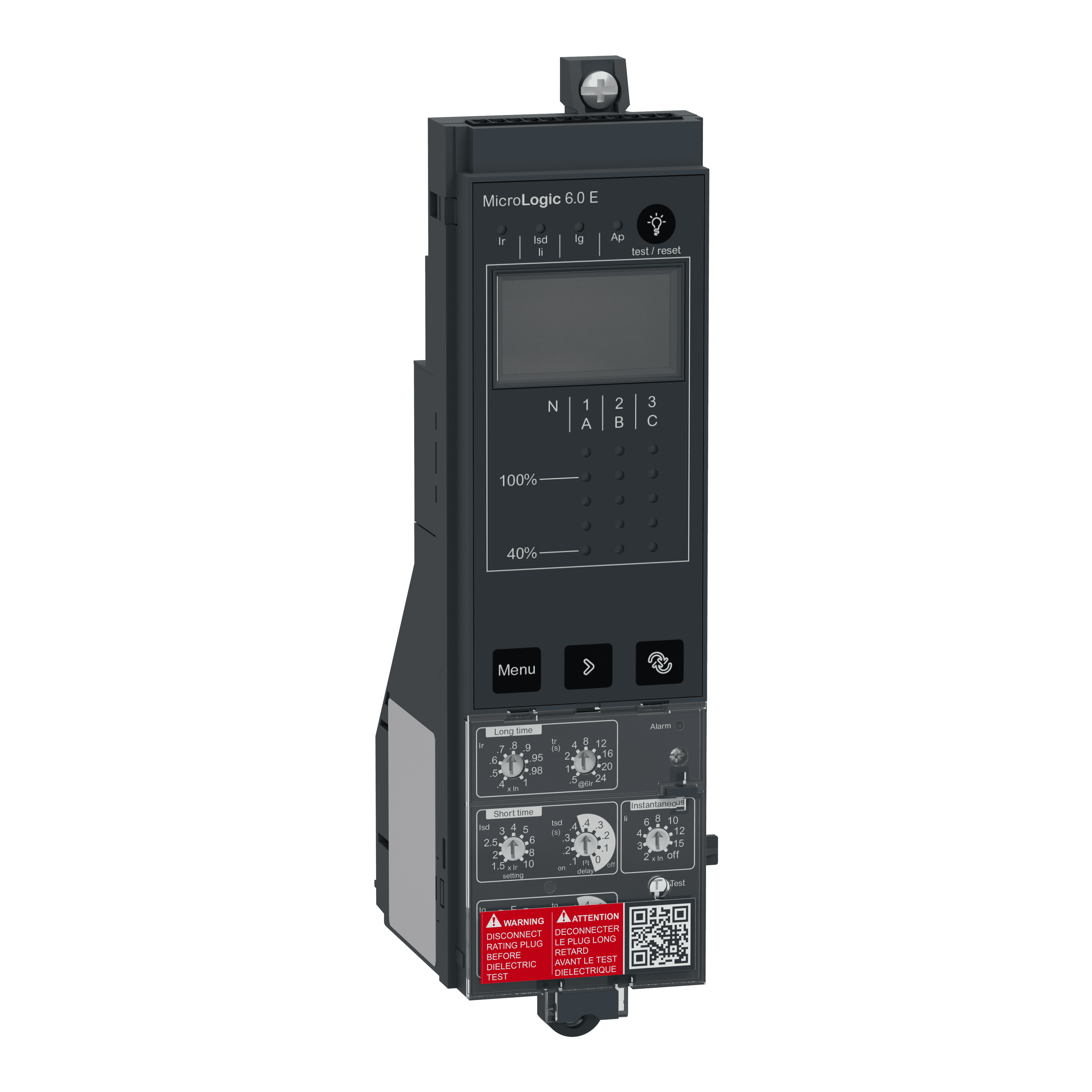 وحدة تحكّم MicroLogic 6.0E، ComPacT NS630b إلى NS1600 قابل للسحب بتشغيل يدوي، selective وearth-fault حمايات