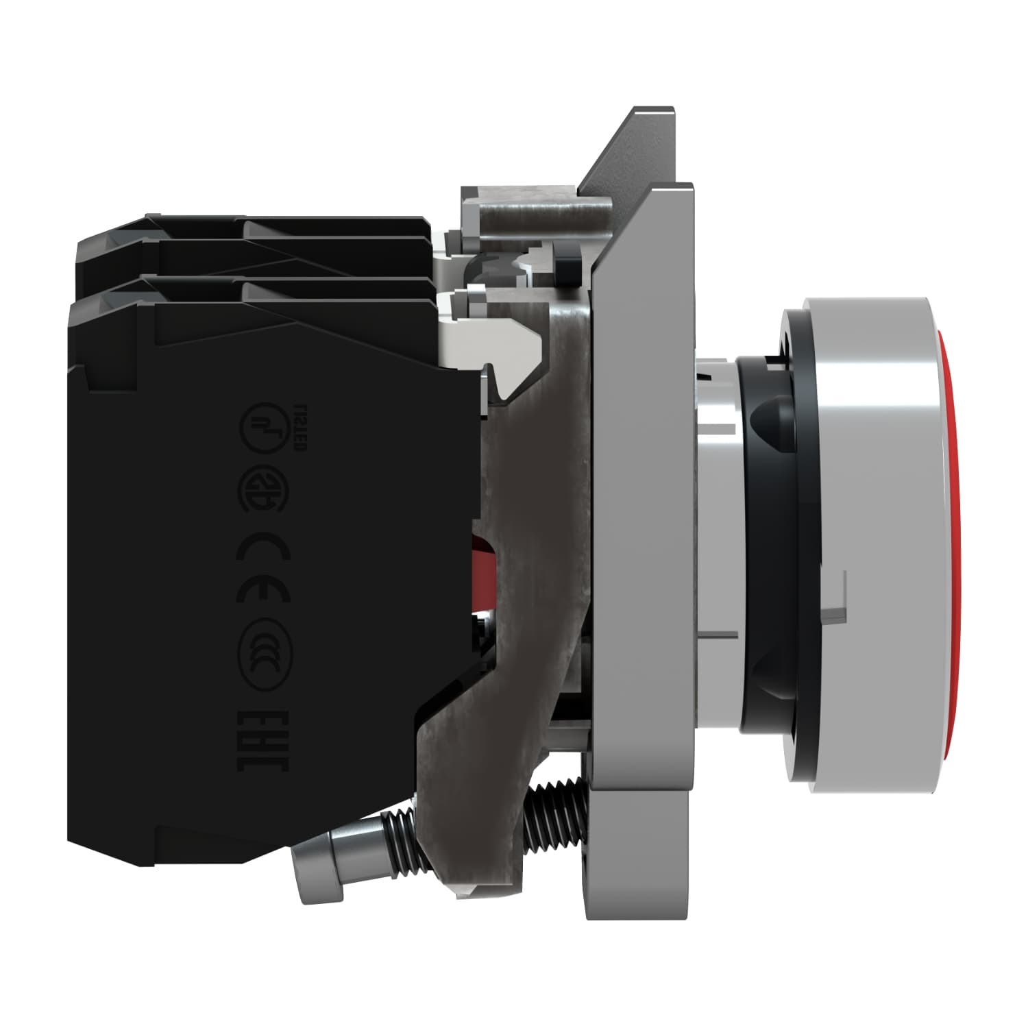 PUSHBUTTON, RED, 1NO 1NC CONTACT
