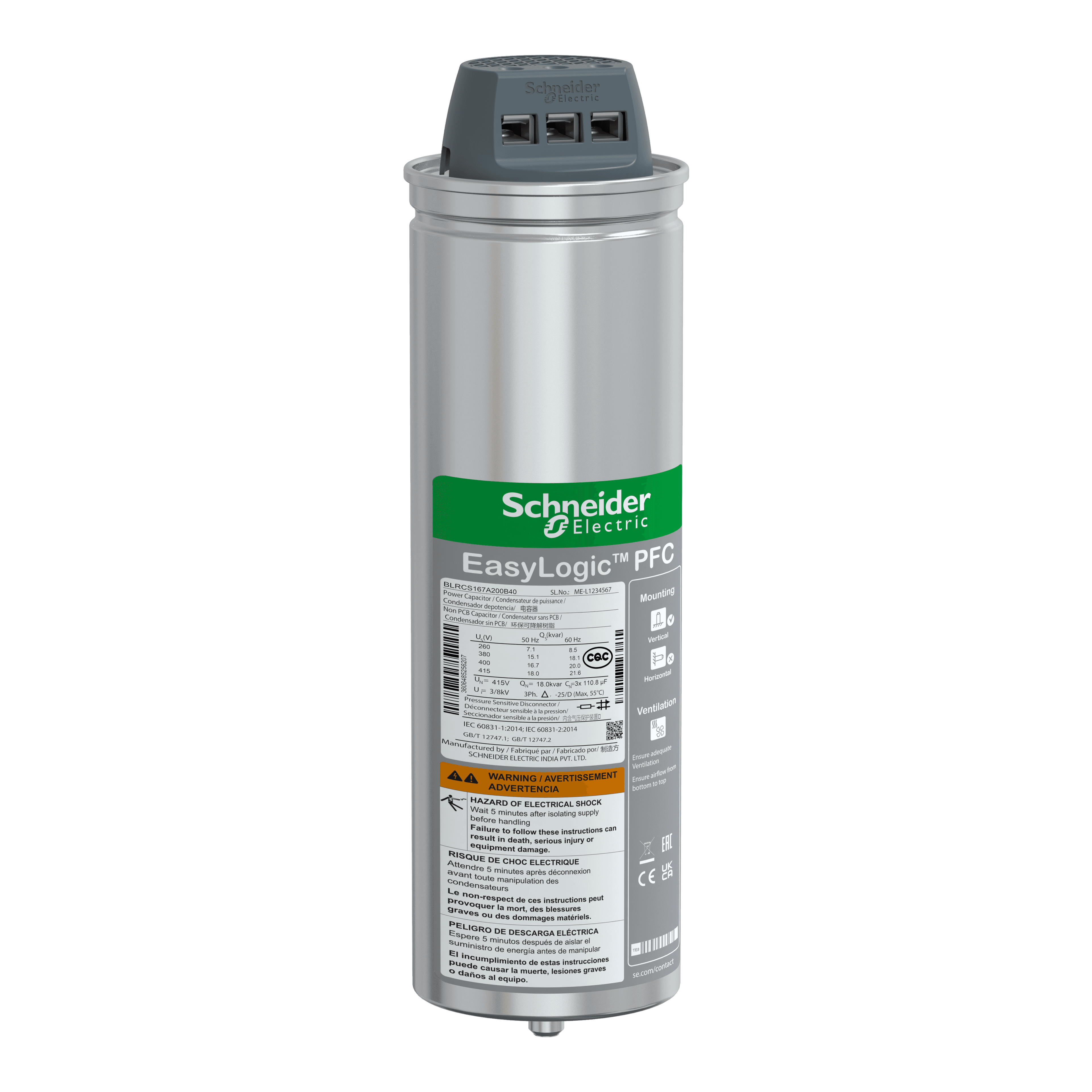 CAPACITOR CAN SDY 16.7/20KVAR 400V