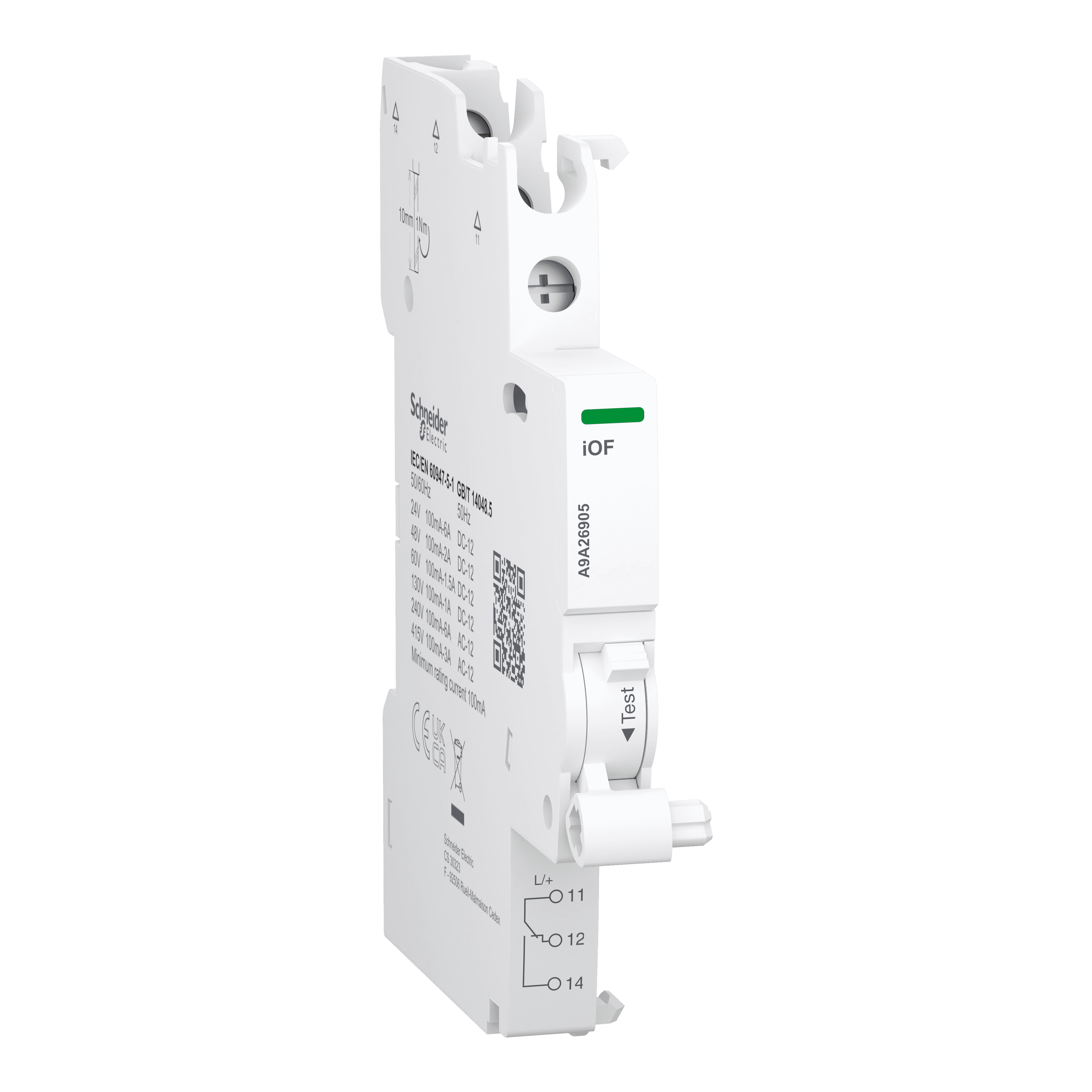 Acti9 A9A iOF top wiring 0.1-6A aux
