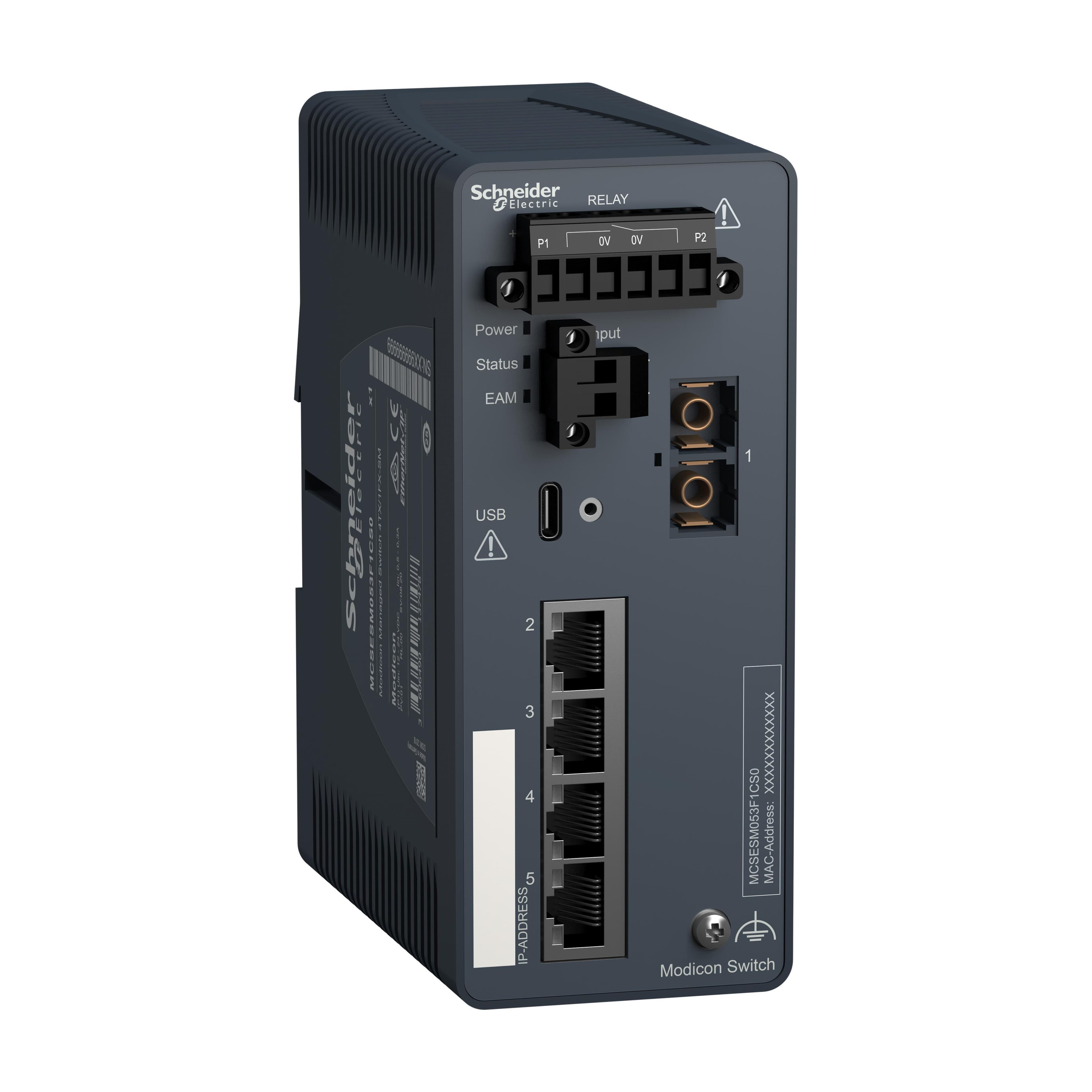 Modicon Managed مفتاح 4TX/1FX-SM