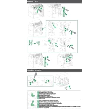 قفل وضع Optional، MasterPact MTZ1/MTZ2/MTZ3 قابل للسحب، وضع disconnected/test/connected