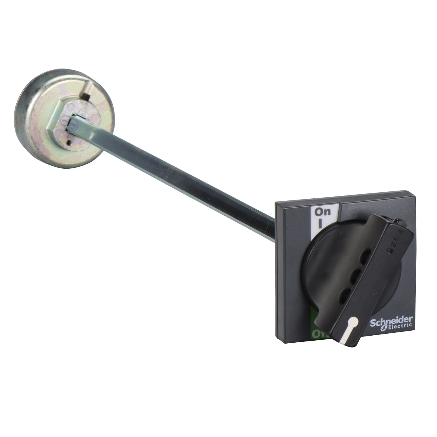 Extended rotary handle, Compact INS/INV 250, IP55, IK07, black handle, front control