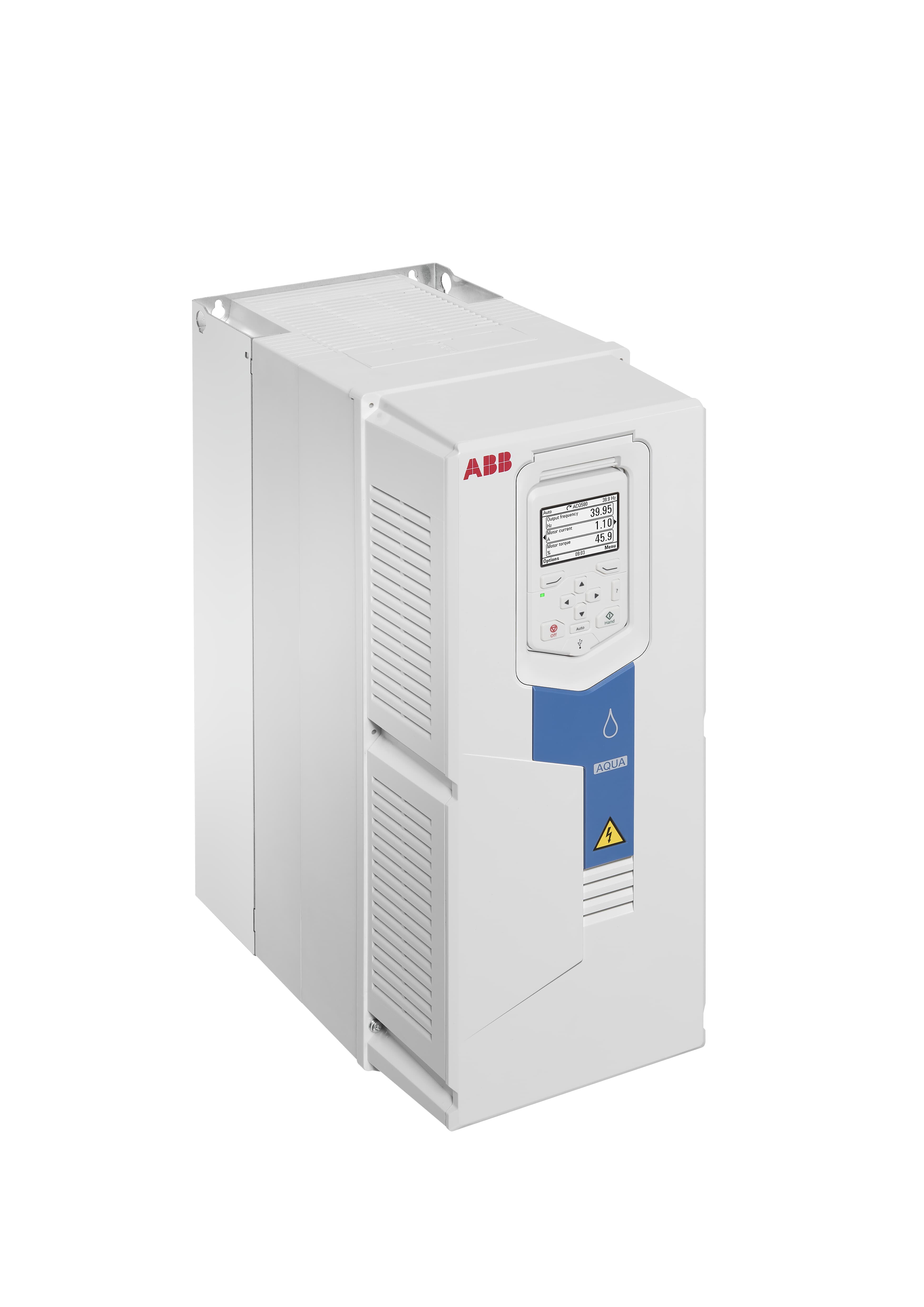 LV AC wall-mounted ultra-low Harmonic Drive for Water and Wastewater, UL: Pld, 480 V (ACQ580-31-014A-4)