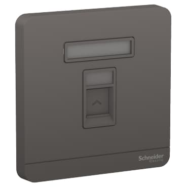 1G TEL SOCKET SHUTTERED WALLPLATE DG