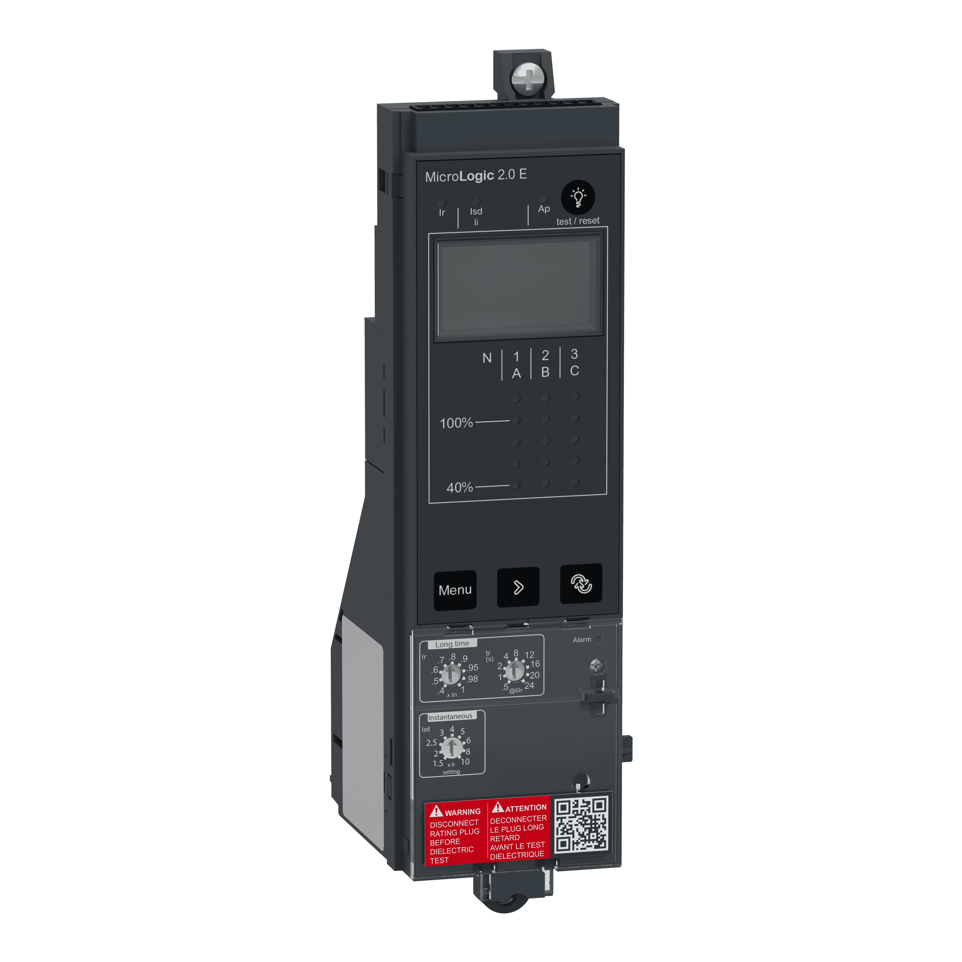 وحدة تحكّم MicroLogic 2.0E، ComPacT NS630b إلى NS1600 قابل للسحب وبتشغيل يدوي، حمايات أساسي