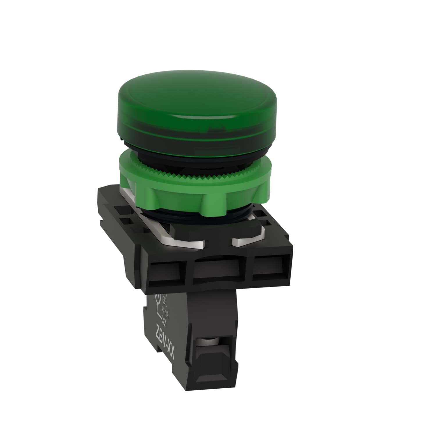Pilot light, complete, 230-240V, Green