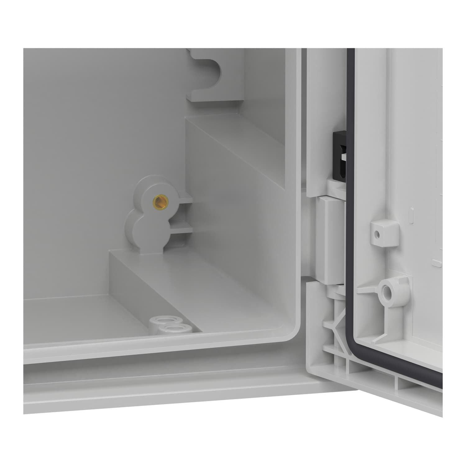Wall mounted polyester enclosure, Thalassa PLM, glazed door, with handle, 530x430x200mm, IP66, IK08, RAL 7035