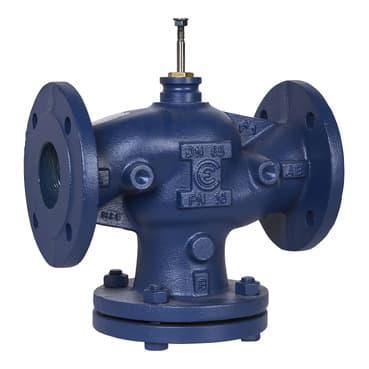 صمّام سدادي VG221F، 2-Way، DN65، Kvs 63 m³/h، ISO بشفة، قابس نحاسي، EPDM Seals، ساق مغلق.