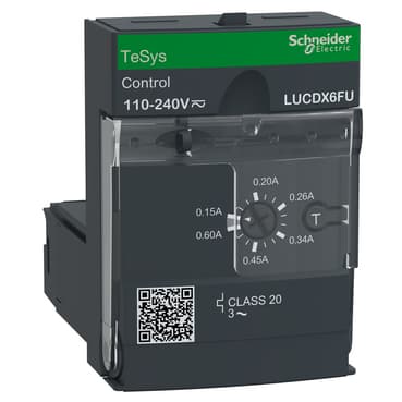 وحدة تحكّم متقدّم، TeSys Ultra، 3P، 0.15 إلى 0.6A، 690VAC، حماية & تشخيصي، فئة 20، 110 إلى 240VAC/DC ملف
