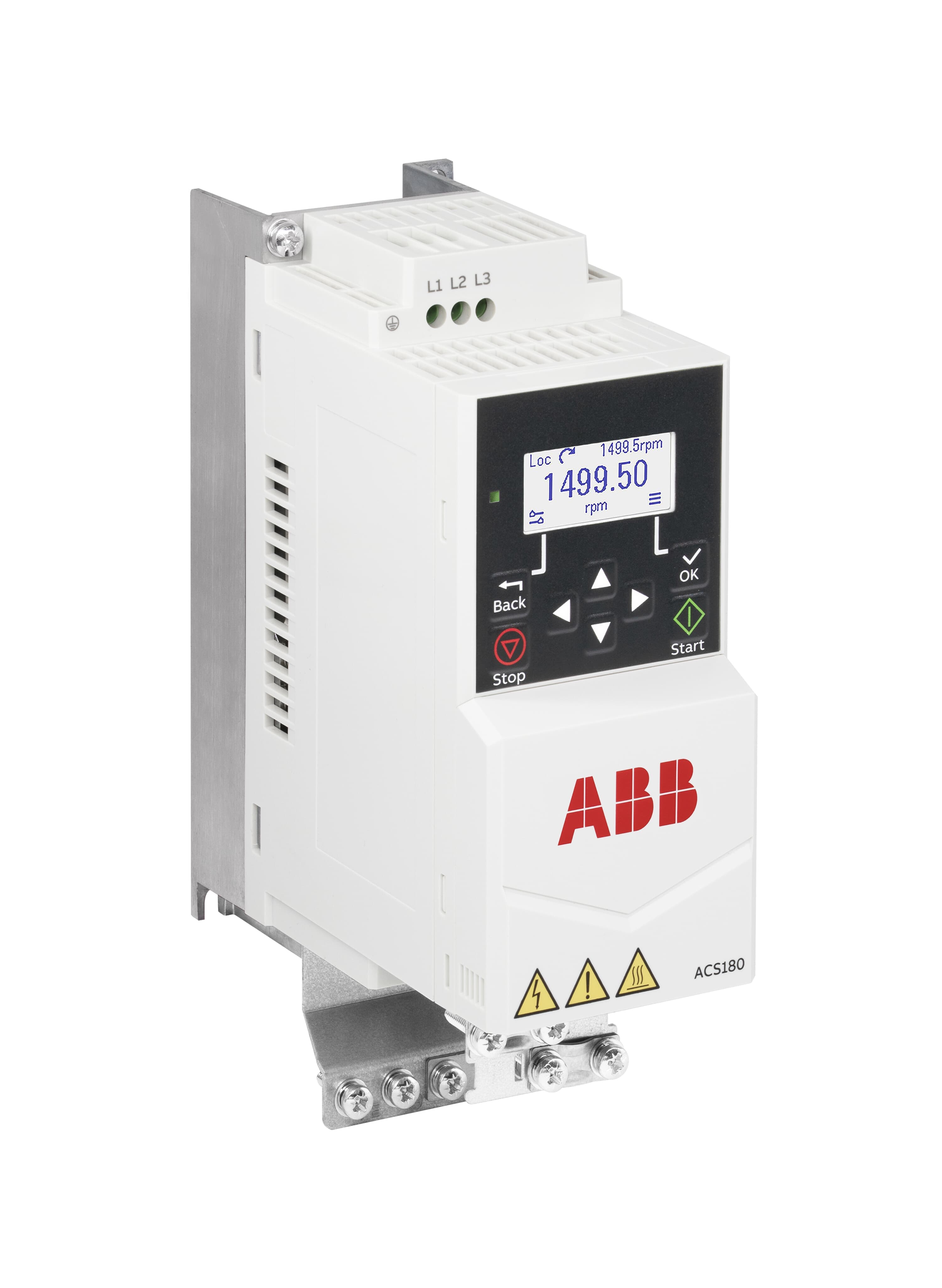 وحدة مشغّل LV AC machinery، IEC: Pn 0.75 kW، 4.8 A، 230 V، UL: Pld 1 Hp، 4.6 A، 208 V (ACS180-04S-04A8-2)