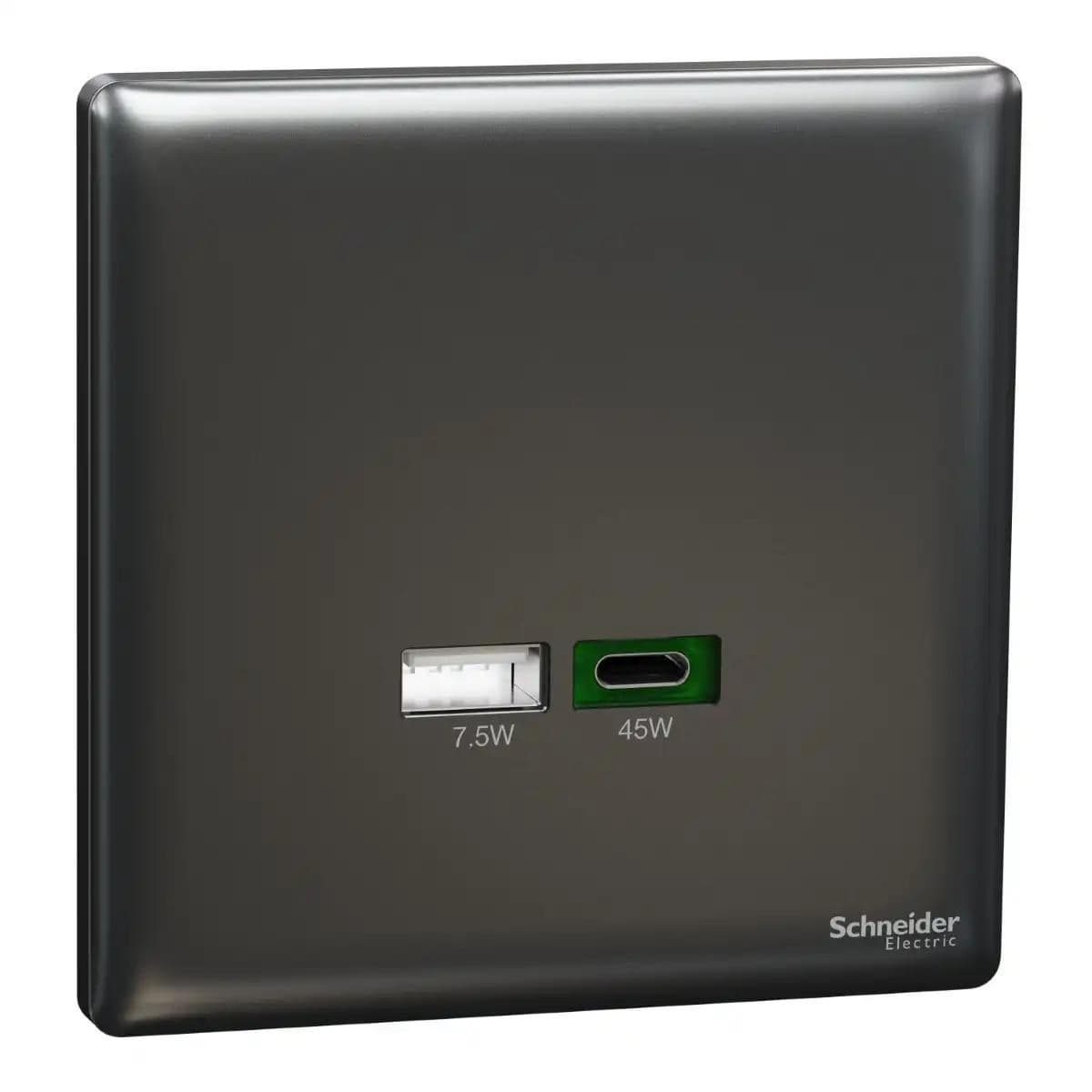 2 منافذ USB شاحن، A+C، 45W، DG