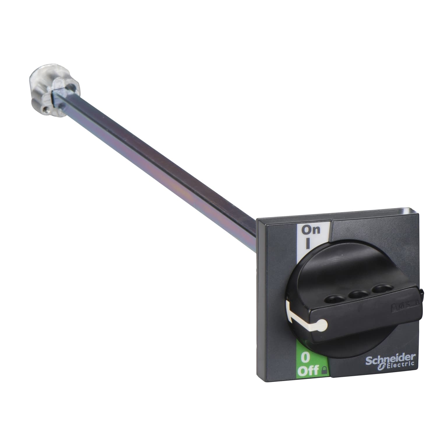Extended rotary handle, Compact INS40 to INS60, IP55, IK08, black handle, front control