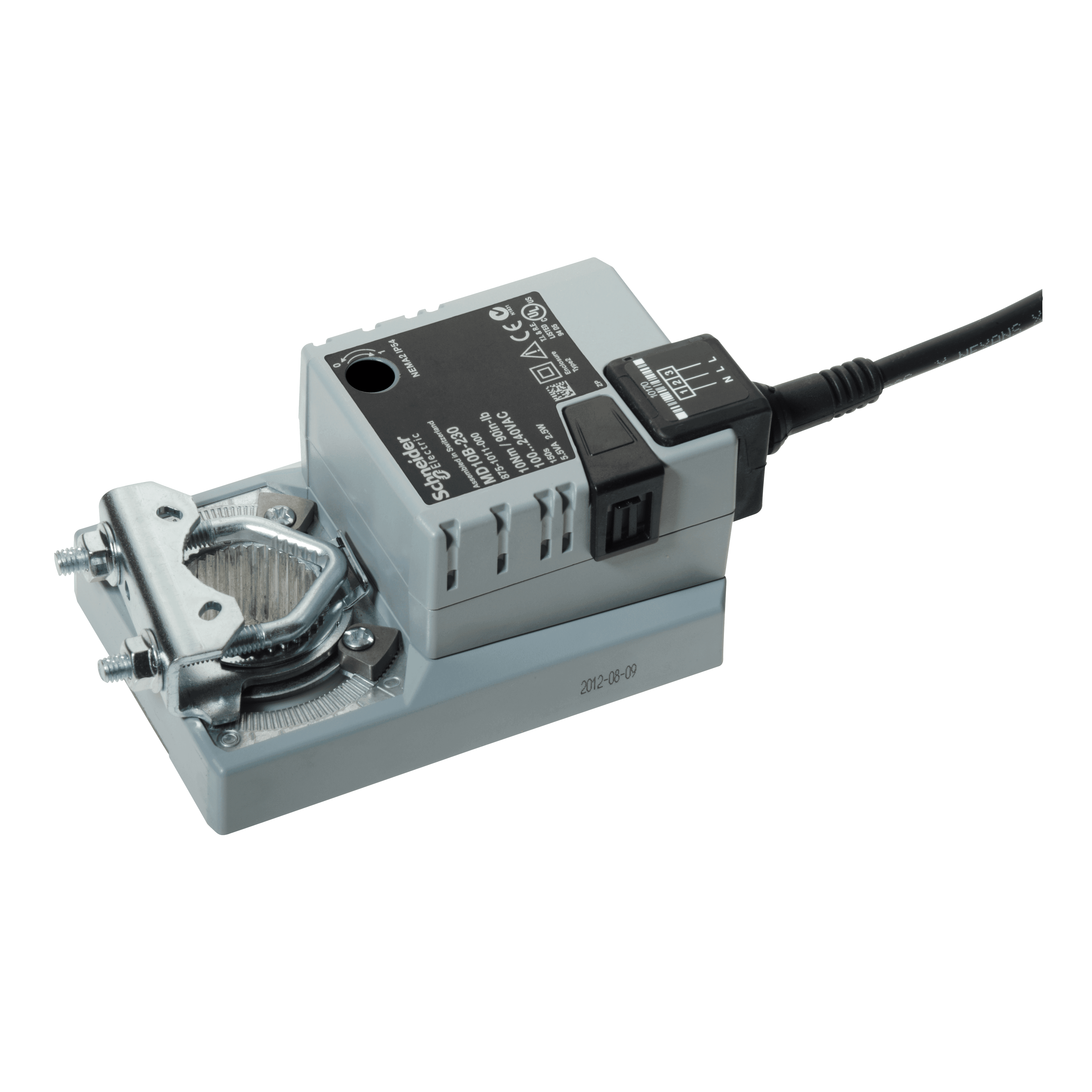مشغّل حركة MD10B Damper، وضع 2، إرجاع Non-Spring، 230Vac، 1m Leads، 10Nm، IP54، Opt SPDT