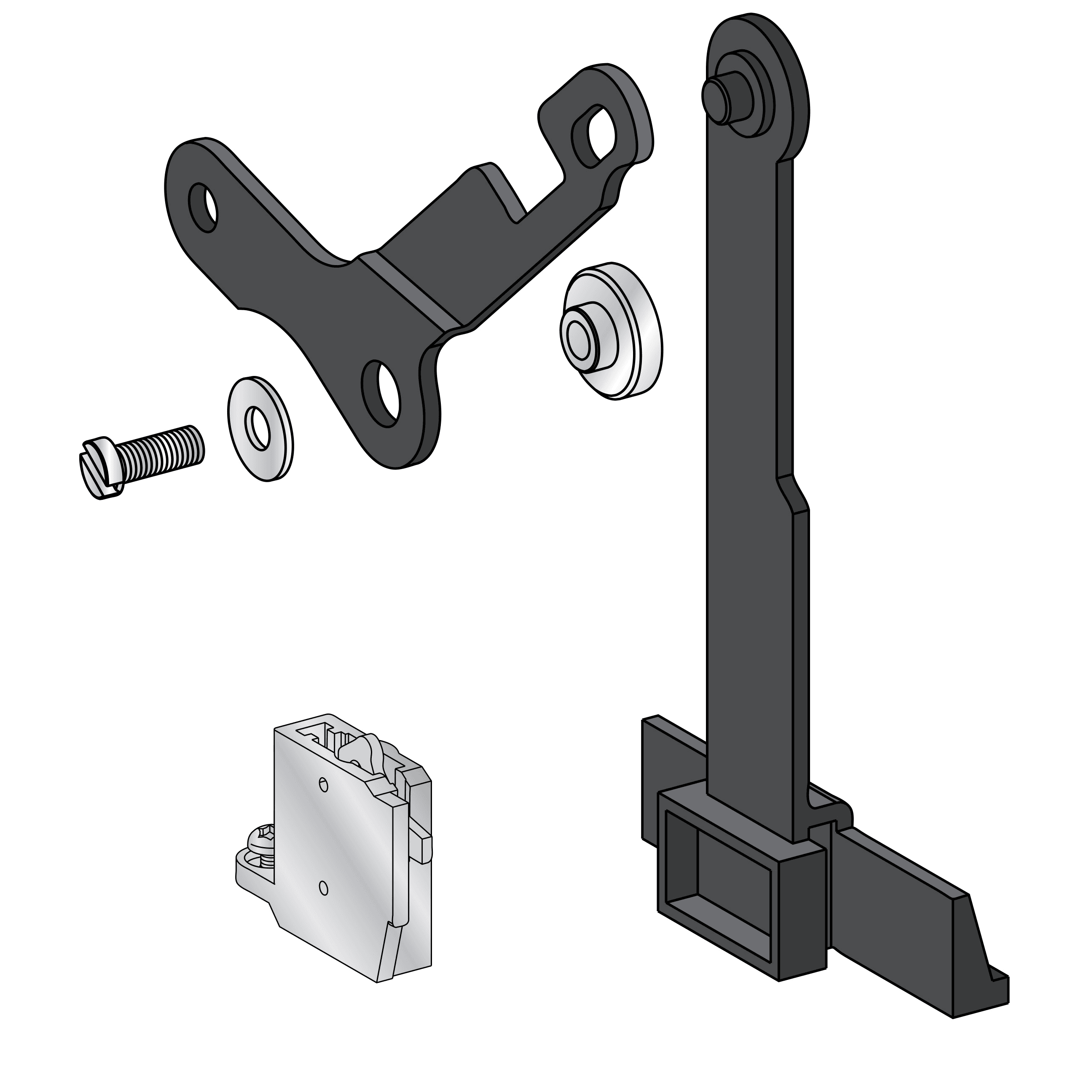 قفل تبادلي Racking، MasterPact MTZ2/MTZ3 قابل للسحب، VPOC، between crank وزر ضغط إيقاف مفتوح