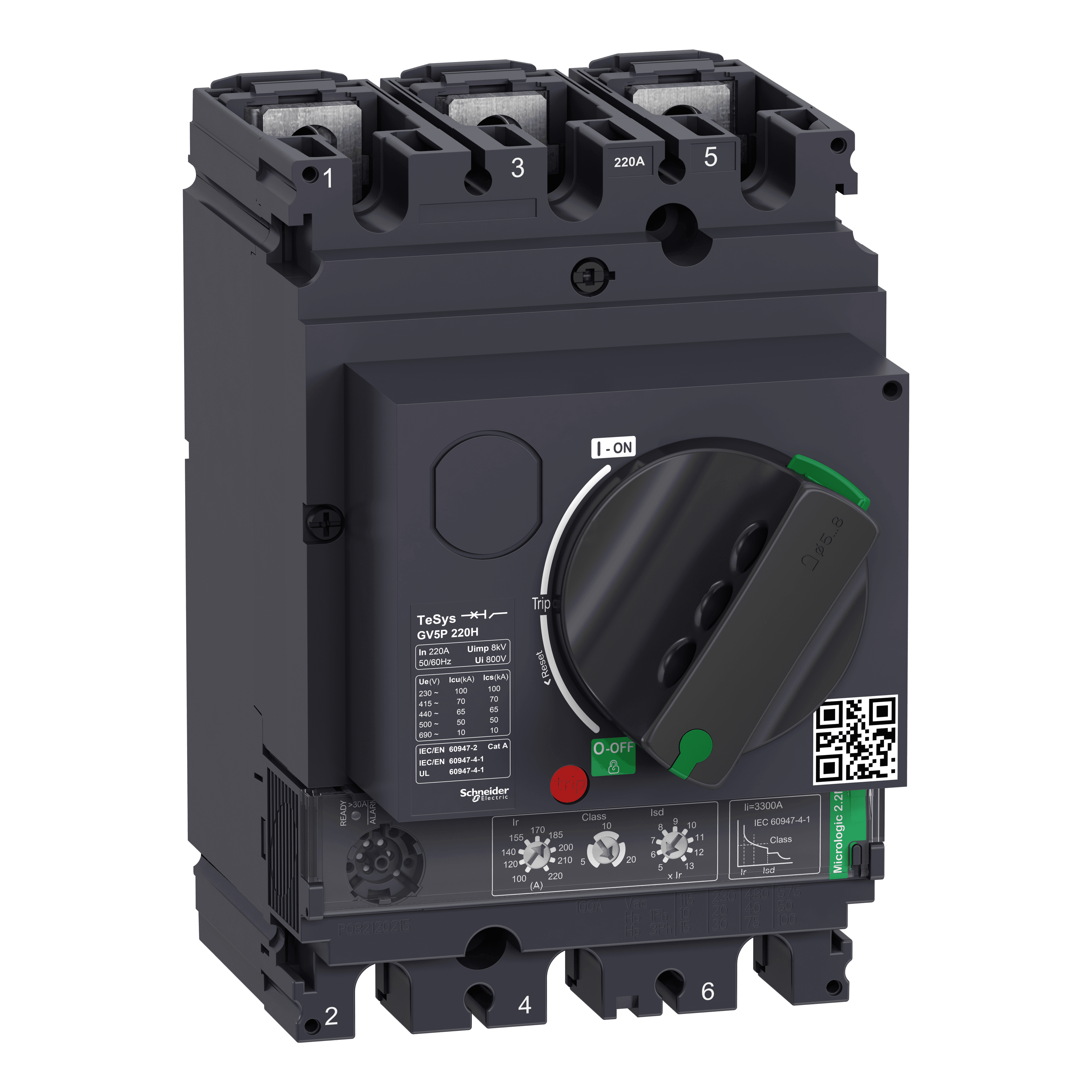 GV5P220H 3P 70kA Motor Circuit Breaker