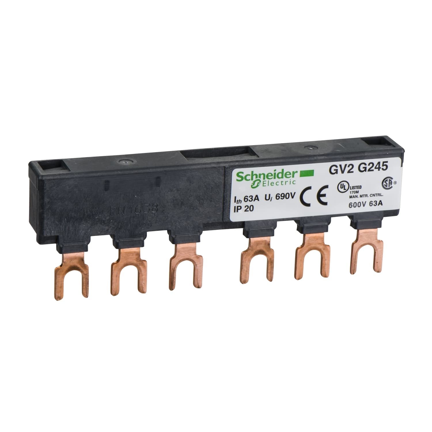 Linergy FT، قضيب توزيع Comb، 63A، 2 tap-offs، خطوة 45mm