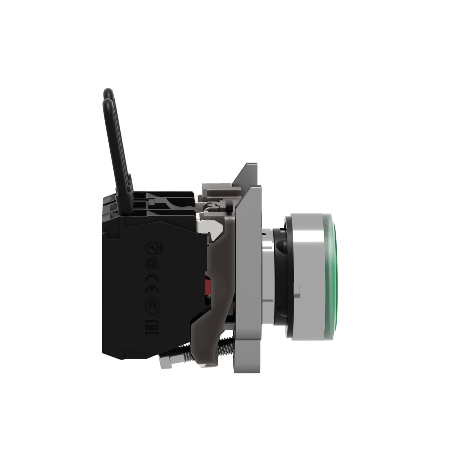 METAL PUSH-TO-TEST PILOT LIGHT 24V GREEN