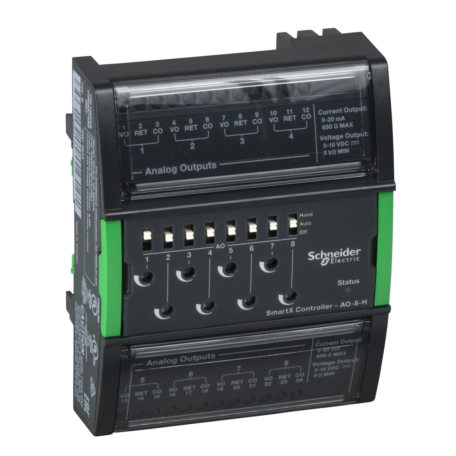 Central I/O module, SpaceLogic, 8 analog voltage/current outputs